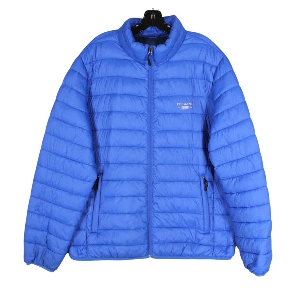 CHAPS Men's SOFTSHELL Full-Zip/Pockets PACKABLE Water Resistant PUFFER JACKET XL